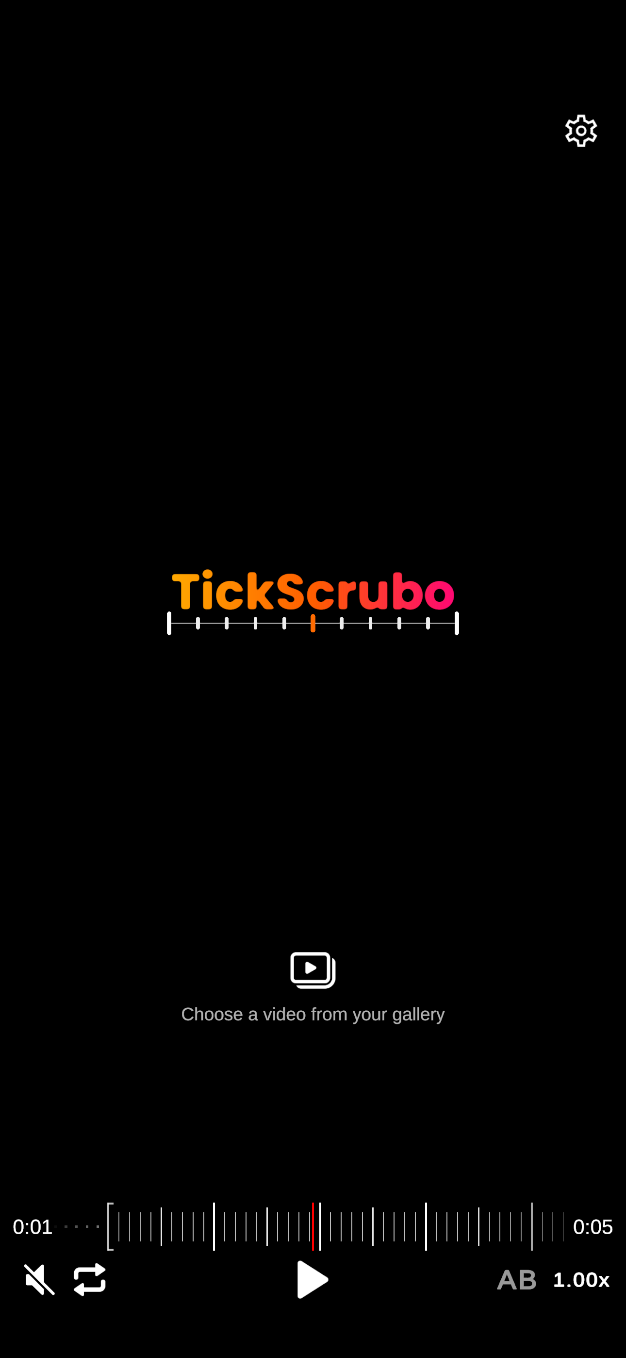 TickScrubo app home screen